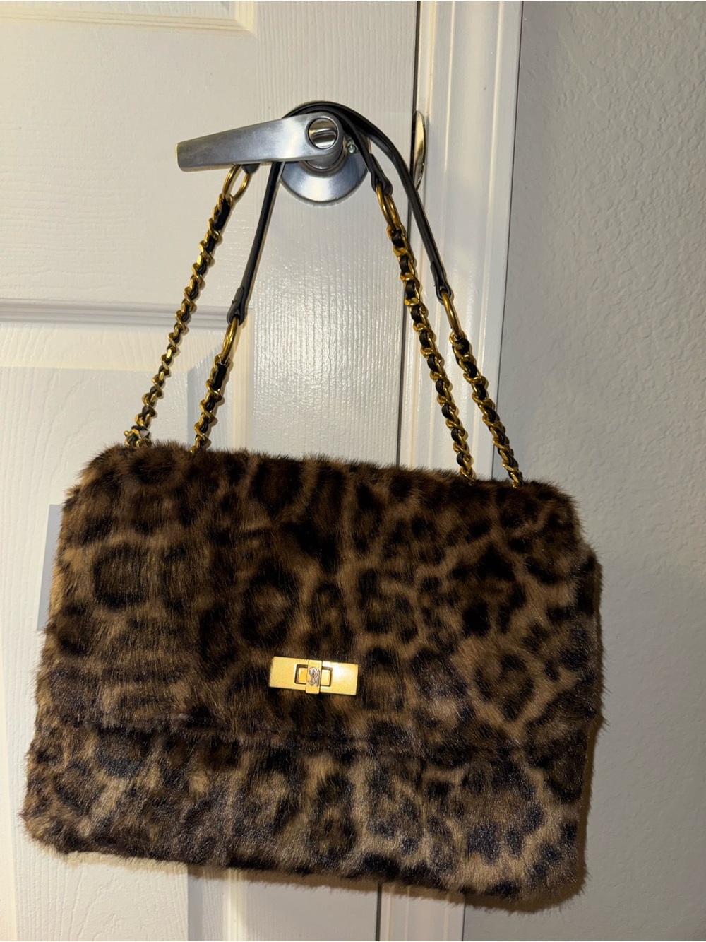 Steve Madden Leopard Print Faux Fur Shoulder Bag New with Tags